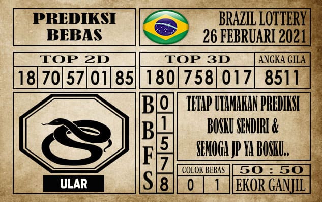 Prediksi Brazil Lottery Hari Ini 26 Februari 2021