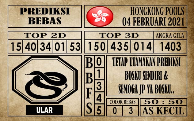 Prediksi Hongkong Pools Hari Ini 04 Februari 2021