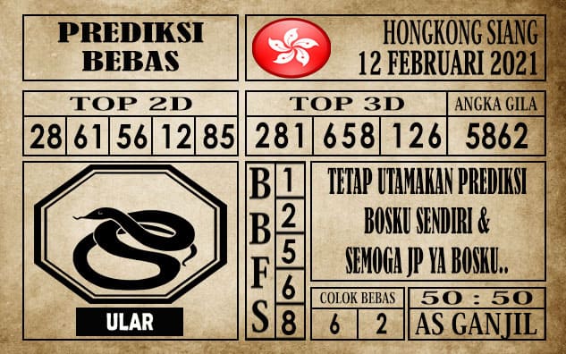 Prediksi Hongkong Siang Hari ini 12 Februari 2021