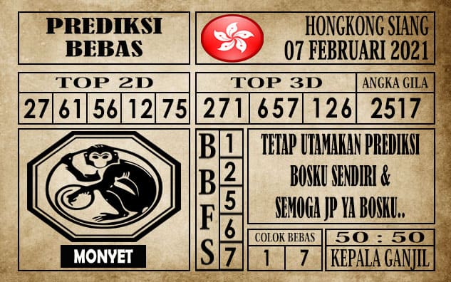 Prediksi Hongkong Siang Hari ini 07 Februari 2021