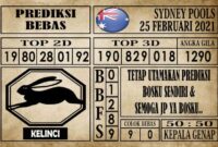 Prediksi Sydney Pools Hari ini 25 Februari 2021