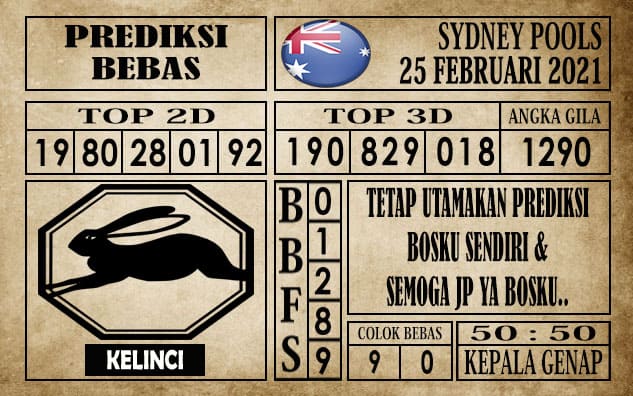 Prediksi Sydney Pools Hari ini 25 Februari 2021