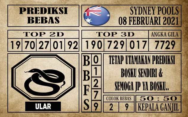 Prediksi Sydney Pools Hari ini 08 Februari 2021