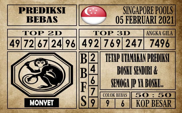 Prediksi Singapore Pools Hari ini 05 Februari 2021