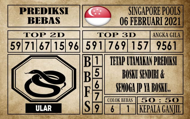 Prediksi Singapore Pools Hari ini 06 Februari 2021