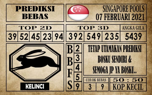 Prediksi Singapore Pools Hari ini 07 Februari 2021