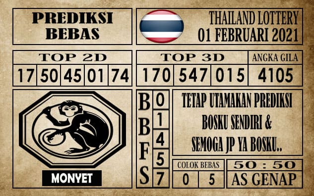 Prediksi Thailand Lottery Hari Ini 01 Februari 2021