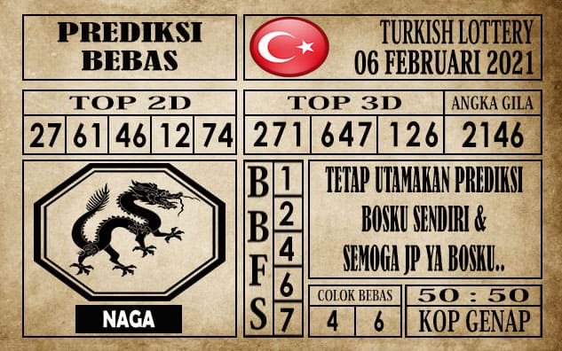 Prediksi Turkish Lottery Hari ini 06 Februari 2021