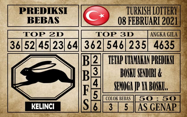 Prediksi Turkish Lottery Hari ini 08 Februari 2021