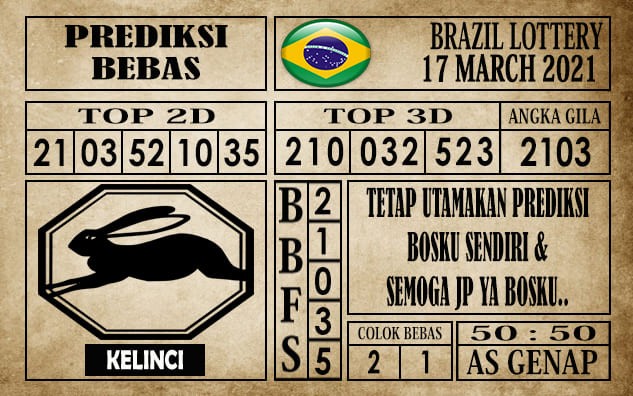 Prediksi Brazil Lottery Hari Ini 17 Maret 2021