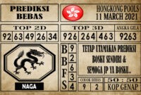 Prediksi Hongkong Pools Hari Ini 11 Maret 2021