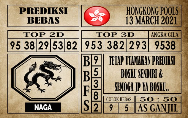Prediksi Hongkong Pools Hari Ini 13 Maret 2021
