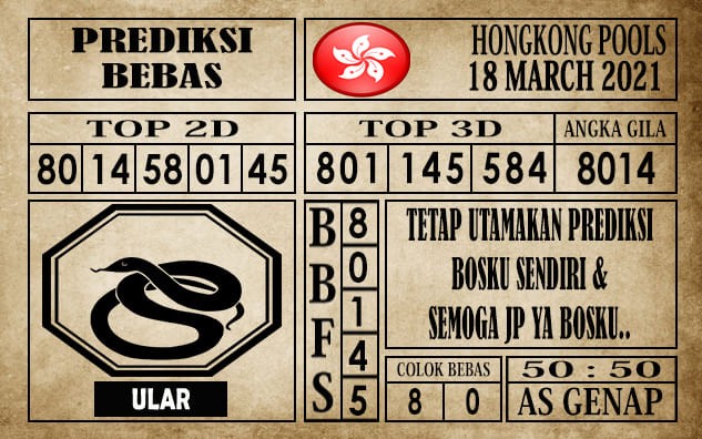 Prediksi Hongkong Pools Hari Ini 18 Maret 2021