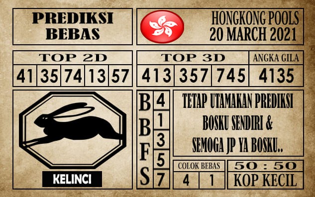 Prediksi Hongkong Pools Hari Ini 20 Maret 2021