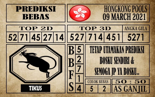 Prediksi Hongkong Pools Hari Ini 09 Maret 2021