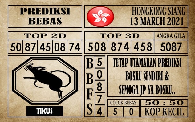 Prediksi Hongkong Siang Hari Ini 13 Maret 2021
