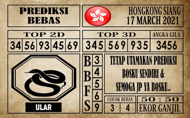 Prediksi Hongkong Siang Hari Ini 17 Maret 2021