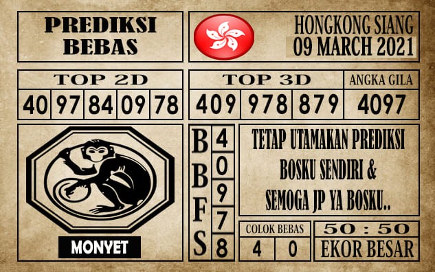 Prediksi Hongkong Siang Hari Ini 09 Maret 2021