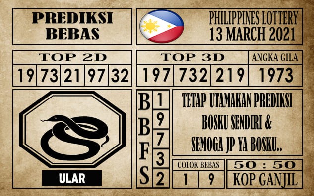 Prediksi Filipina PCSO Hari Ini 13 Maret 2021