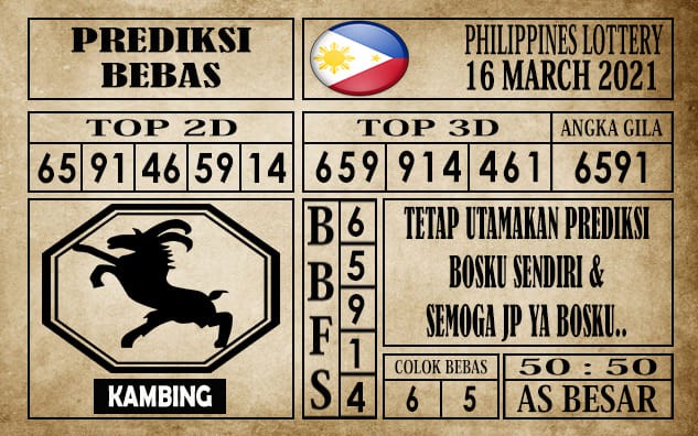 Prediksi Filipina PCSO Hari Ini 16 Maret 2021