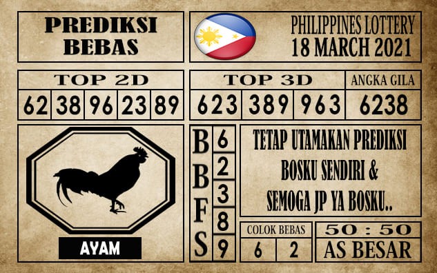 Prediksi Filipina PCSO Hari Ini 18 Maret 2021