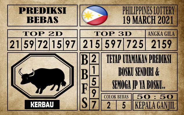 Prediksi Filipina PCSO Hari Ini 19 Maret 2021