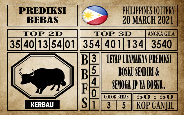 Prediksi Filipina PCSO Hari Ini 20 Maret 2021