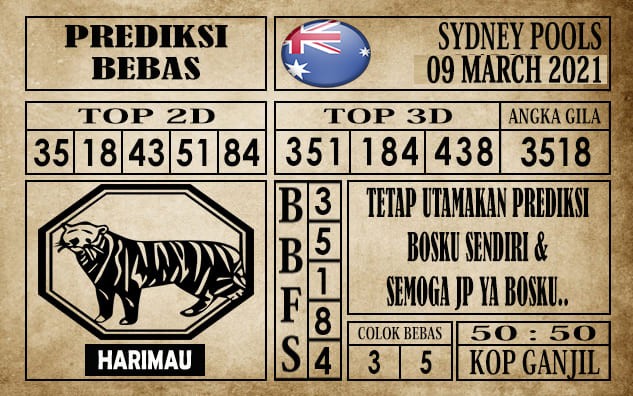 Prediksi Sydney Pools Hari Ini 09 Maret 2021