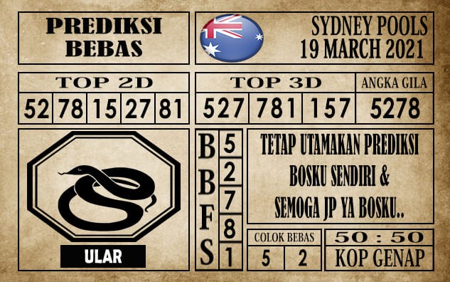 Prediksi Sydney Pools Hari Ini 19 Maret 2021