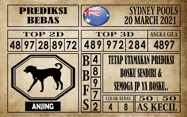 Prediksi Sydney Pools Hari Ini 20 Maret 2021