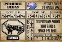 Prediksi Sydney Pools Hari Ini 10 Maret 2021