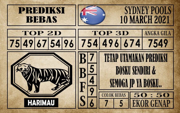 Prediksi Sydney Pools Hari Ini 10 Maret 2021