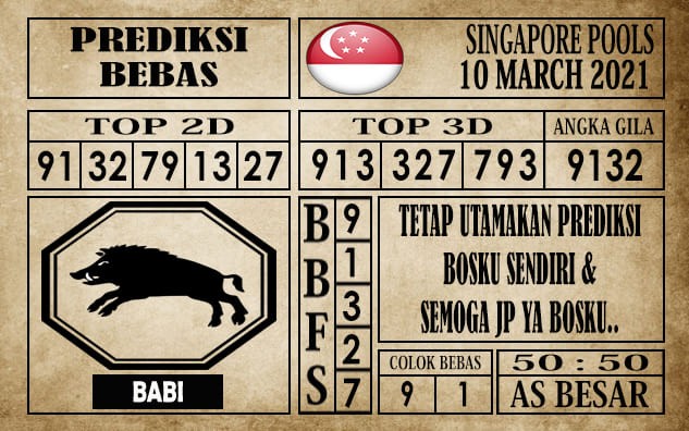 Prediksi Singapore Pools Hari ini 10 Maret 2021
