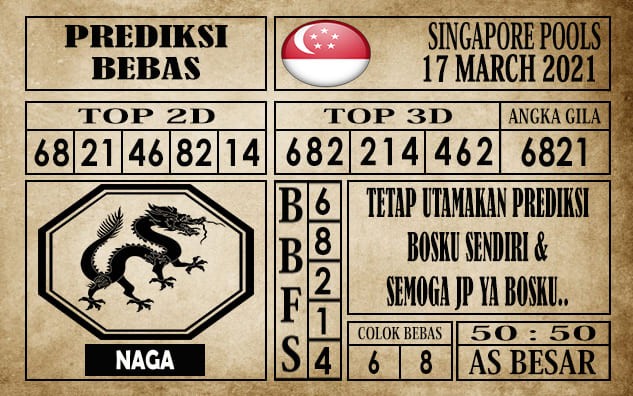 Prediksi Singapore Pools Hari ini 17 Maret 2021