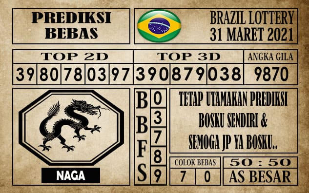 Prediksi Brazil Lottery Hari Ini 31 Maret 2021