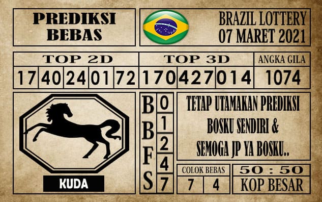 Prediksi Brazil Lottery Hari Ini 07 Maret 2021