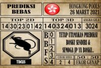 Prediksi Hongkong Pools Hari Ini 26 Maret 2021