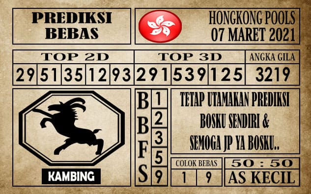 Prediksi Hongkong Pools Hari Ini 07 Maret 2021