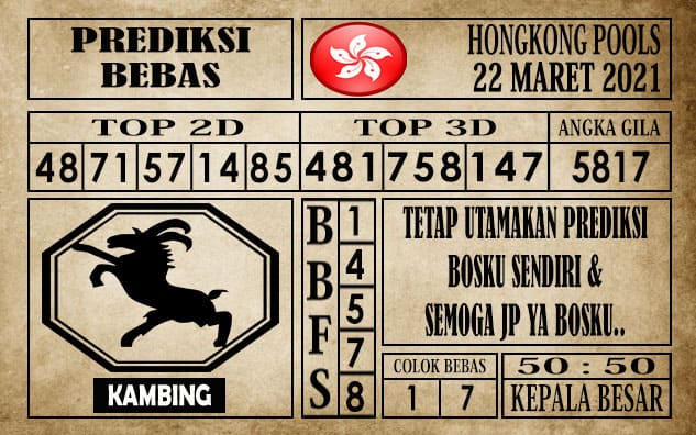 Prediksi Hongkong Pools Hari Ini 22 Maret 2021