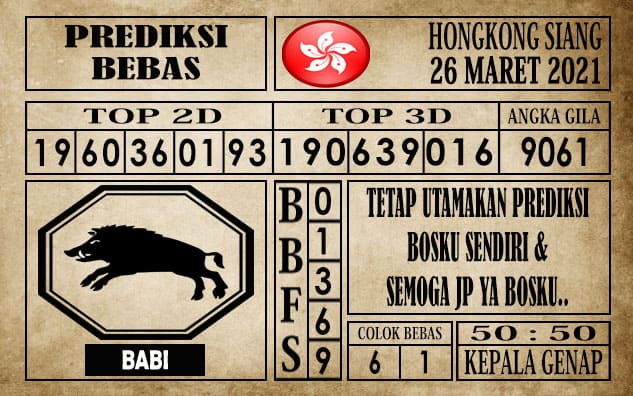 Prediksi Hongkong Siang Hari ini 26 Maret 2021