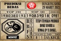 Prediksi Hongkong Siang Hari ini 29 Maret 2021