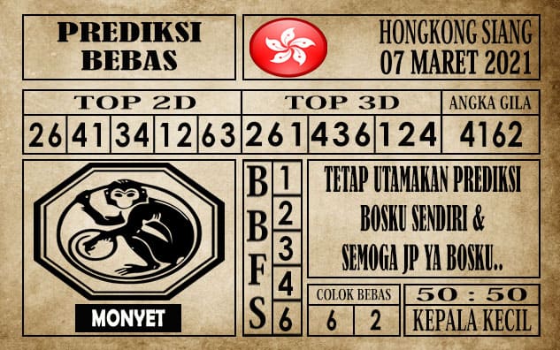 Prediksi Hongkong Siang Hari ini 07 Maret 2021