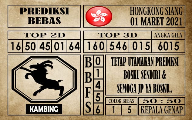 Prediksi Hongkong Siang Hari ini 01 Maret 2021