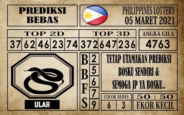 Prediksi Filipina PCSO Hari Ini 05 Maret 2021