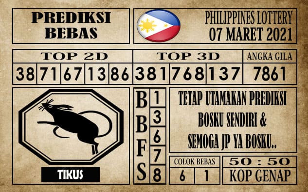 Prediksi Filipina PCSO Hari Ini 07 Maret 2021