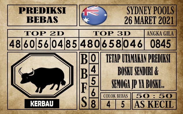 Prediksi Sydney Pools Hari ini 26 Maret 2021