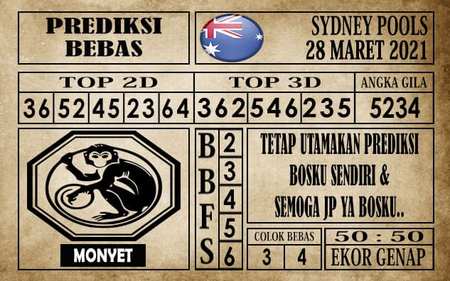 Prediksi Sydney Pools Hari ini 28 Maret 2021
