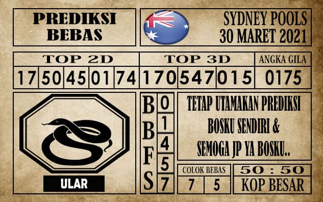 Prediksi Sydney Pools Hari ini 30 Maret 2021