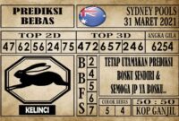 Prediksi Sydney Pools Hari ini 31 Maret 2021