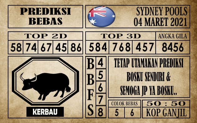 Prediksi Sydney Pools Hari ini 04 Maret 2021